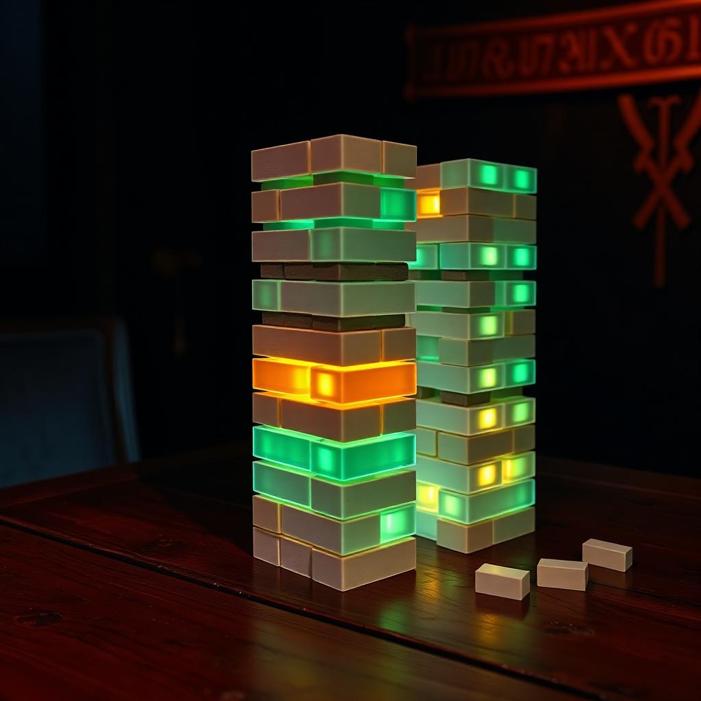 Jenga Gigante Iluminado — Juego vikingo al aire libre en Valhalla World