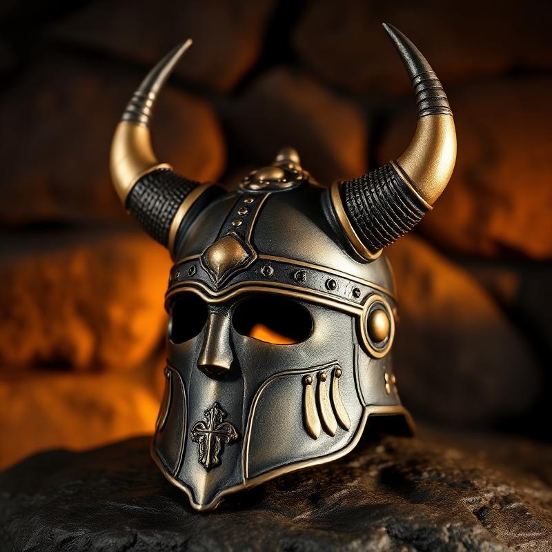 Casco vikingo con cuernos de recuerdo