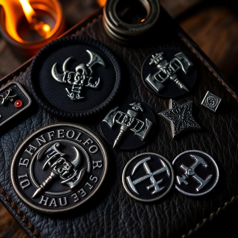 Parches vikingos y pines esmaltados con diseños de runas